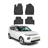OMAC Premium Alfombrillas De Coche para Kia Soul EV 2020-2024 Negro TPE Goma 4x